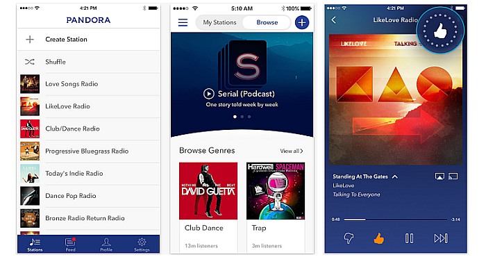 New Features added to the Pandora for iPhone 1